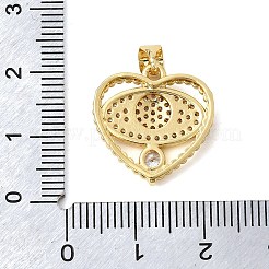 Brass Micro Pave Clear Cubic Zirconia Pendants&nbsp;KK-Z150-14G
