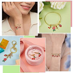 80Pcs 4 Styles Light Gold Plated Alloy Enamel Pendants&nbsp;ENAM-SZ0004-37