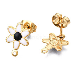 304 Stainless Steel Enamel Stud Earring Findings&nbsp;STAS-T052-43G-M