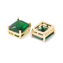 Rack Plating Brass Glass Multi-strand Links&nbsp;ZIRC-I057-30G-03