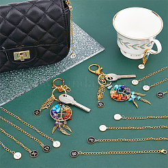 Flat Round with Letter A~Z Alloy Enamel Pendant Decorations&nbsp;HJEW-AB00371