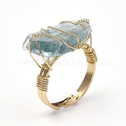 Nuggets Shape Natural Quartz Adjustable Finger Rings&nbsp;RJEW-E166-05