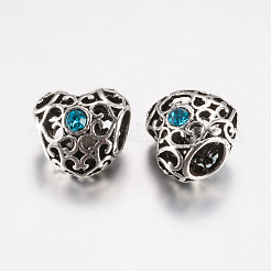 Tibetan Style Alloy Rhinestone European Beads&nbsp;PALLOY-F200-06C