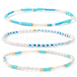 3Pcs Glass Seed Beads Stretch Bracelet Set for Women&nbsp;YT3282-1