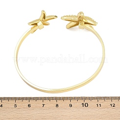 Marine Organism Brass Cuff Bangles for Women&nbsp;BJEW-D368-03D-G