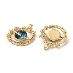 Rack Plating Brass Micro Pave Cubic Zirconia Pendants&nbsp;KK-C037-07G