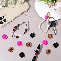 30Pcs 3 Colors Hat Food Grade Eco-Friendly Silicone Focal Beads&nbsp;SIL-PH0001-41