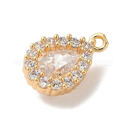 Brass Micro Pave Clear Cubic Zirconia Pendants&nbsp;KK-M294-12G