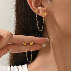 Brass Flower Dangle Stud Earrings&nbsp;GQ4045