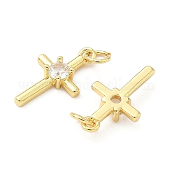 Brass Micro Pave Cubic Zirconia Pendants&nbsp;KK-Z120-54G-04