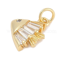 Brass Micro Pave Cubic Zirconia Pendants&nbsp;KK-Q028-60G