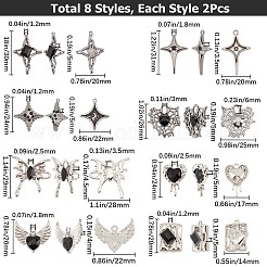 16Pcs 8 Style Rack Plating Alloy Glass Pendants&nbsp;FIND-SC0005-03