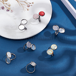 14Pcs 304 Stainless Steel Open Cuff Ring Findings&nbsp;FIND-PH0002-56C