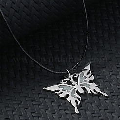 Glow in the Dark Luminous Stainless Steel Butterfly Pendant Necklaces&nbsp;PW-WG86035-01