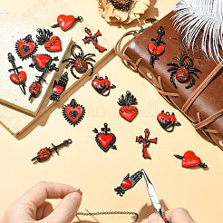 20Pcs 10 Styles Baking Paint Alloy Enamel Pendants&nbsp;ENAM-CJ0007-58
