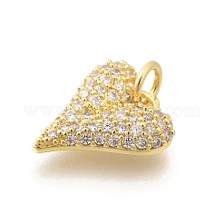 Brass Micro Pave Clear Cubic Zirconia Pendants&nbsp;KK-L225-035G