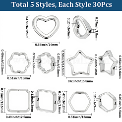 150Pcs 5 Styles Alloy Bead Frame&nbsp;FIND-SP0005-46