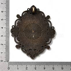 Tibetan Style Alloy Rhinestone & Oval Tray Cabochon Settings&nbsp;TIBEP-5436-AB-LF