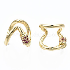 Brass Micro Pave Cubic Zirconia Cuff Earrings&nbsp;EJEW-S210-013-NR