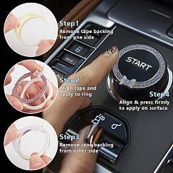 4Pcs 4 Colors Self Adhesive Alloy with Rhinestone Car Stickers&nbsp;AJEW-OC0013-45