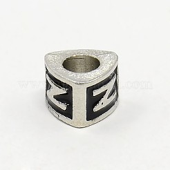 Platinum Plated Zinc Alloy Enamel European Beads&nbsp;MPDL-L001-01N