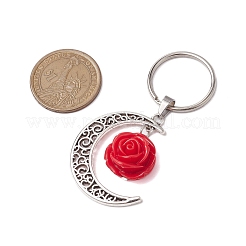 Flower Resin & Alloy Moon Keychain&nbsp;KEYC-JKC00821