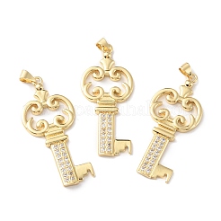 Rack Plating Brass Micro Pave Cubic Zirconia Pendants&nbsp;KK-F852-08G
