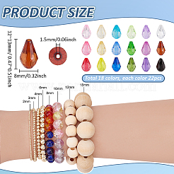 396Pcs 18 Styles Acrylic Beads&nbsp;MACR-PH0002-03