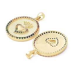 Rack Plating Brass with Cubic Zirconia Pendants&nbsp;KK-B076-08G