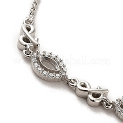 Brass with Rhinestone Chain Bangle Making&nbsp;BJEW-B077-02B