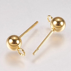 202 Stainless Steel Stud Earring Findings&nbsp;STAS-G173-12G-5mm