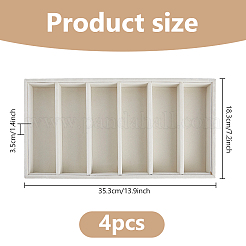 6 Grids Rectangle MDF Covered with Velvet Glasses Organizer Trays&nbsp;CON-WH0110-318B
