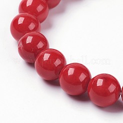 Natural Mashan Jade Beaded Stretch Bracelet&nbsp;BJEW-P207-24-10mm
