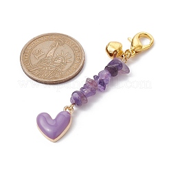 Alloy Enamel Heart Bell Pendant Decoration&nbsp;HJEW-JM01590