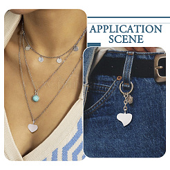12Pcs 2 Styles 201 Stainless Steel Heart Stamping Blank Tag Pendants&nbsp;STAS-TA0002-94