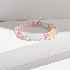 Sparkling Crackle Glass Round Beads Stretch Bracelets Set&nbsp;BJEW-JB07189
