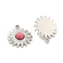 Natural Rhodonite Sun Charms&nbsp;STAS-P356-41P