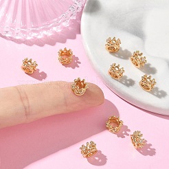 SHEGRACE Brass Micro Pave Clear Cubic Zirconia European Beads&nbsp;XGRQ4G529-685G