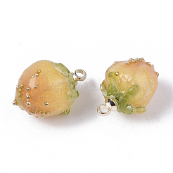 Handmade Epoxy Resin Flower Pendants&nbsp;X-KY-S163-103E