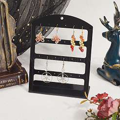 4-Tier L Shaped Acrylic Earring Organizer Display Stands&nbsp;ODIS-WH0099-65C