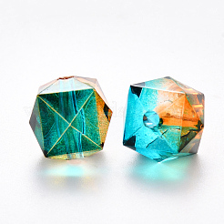 Transparent Spray Painted Crackle Acrylic Beads&nbsp;ACRP-YW0001-01G