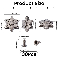 30Pcs Zinc Alloy Decorative Rivets&nbsp;FIND-GF0009-18