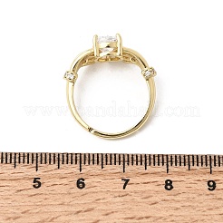Brass Micro Pave Cubic Zirconia Rings for Women&nbsp;RJEW-K312-04G