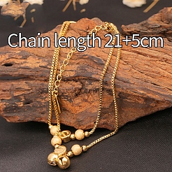 304 Stainless Steel Round Bead with Ginkgo Leaf Anklets&nbsp;FS-WG90D78-01