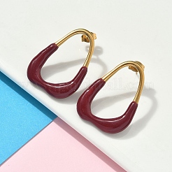 304 Stainless Steel Enamel Stud Earrings&nbsp;EJEW-S276-01G