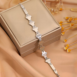 304 Stainless Steel Geometric Rhombus Link Chain Bracelets for Women&nbsp;WG21875-01