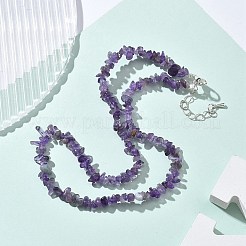 Natural Supper 7 Rutilated Quartz Chip Beaded Necklaces for Men Women&nbsp;NJEW-G159-01U