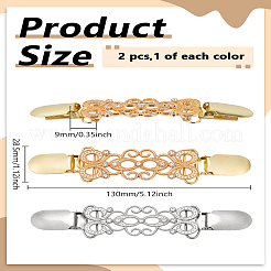 2Pcs 2 Colors Alloy with Rhinestone Cardigan Clips&nbsp;JEWB-LP0001-06