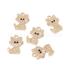 Brass Micro Pave Cubic Zirconia Pendants&nbsp;ZIRC-P100-03G