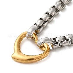 304 Stainless Steel Heart Pendant Necklaces & Bracelets Sets&nbsp;STAS-A100-22G